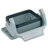 Harting Bulkhead housing, single locking, dust grey, size 6B Harting